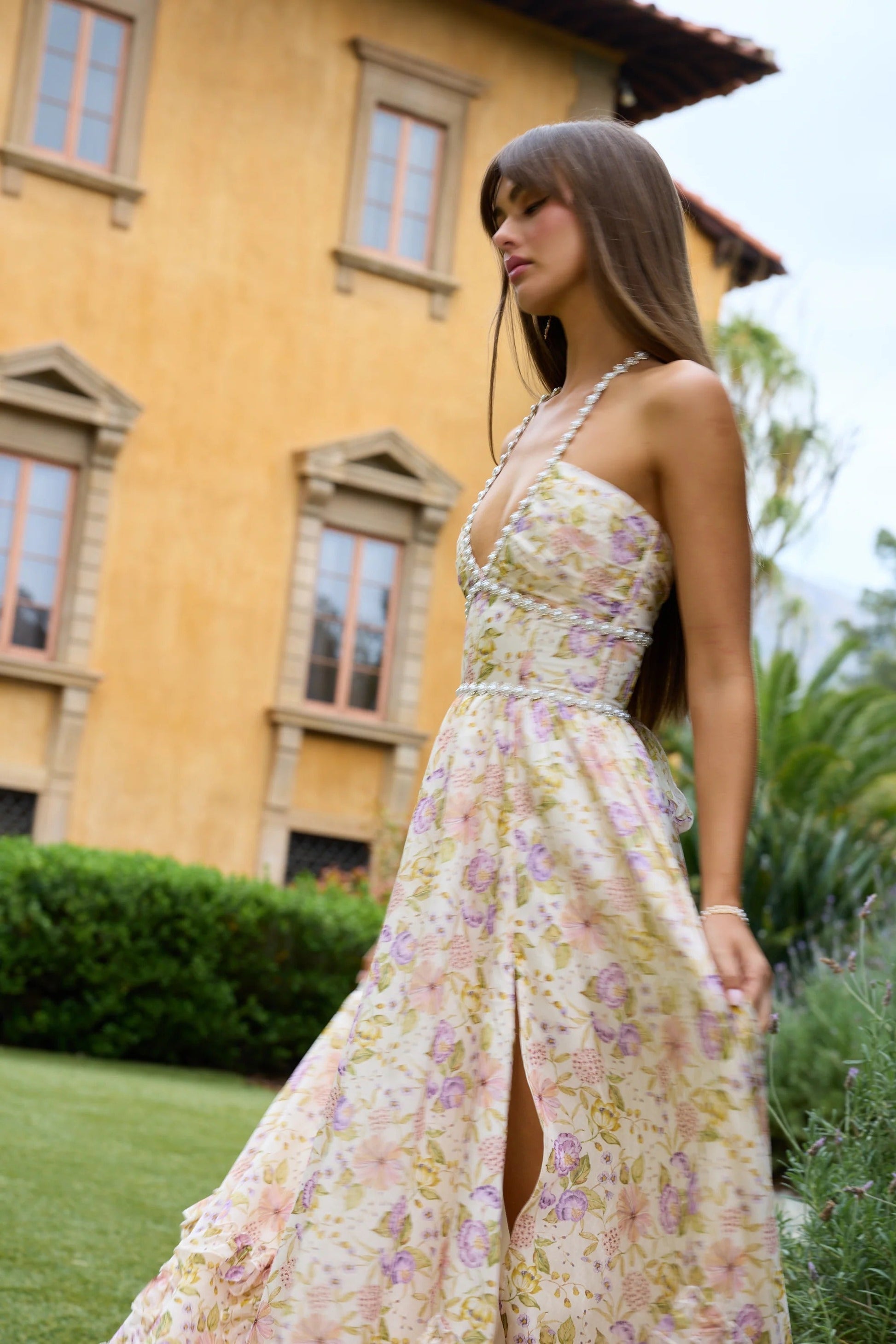 Women's Wedding Guest Floral Halter Maxi Dress - product image 22