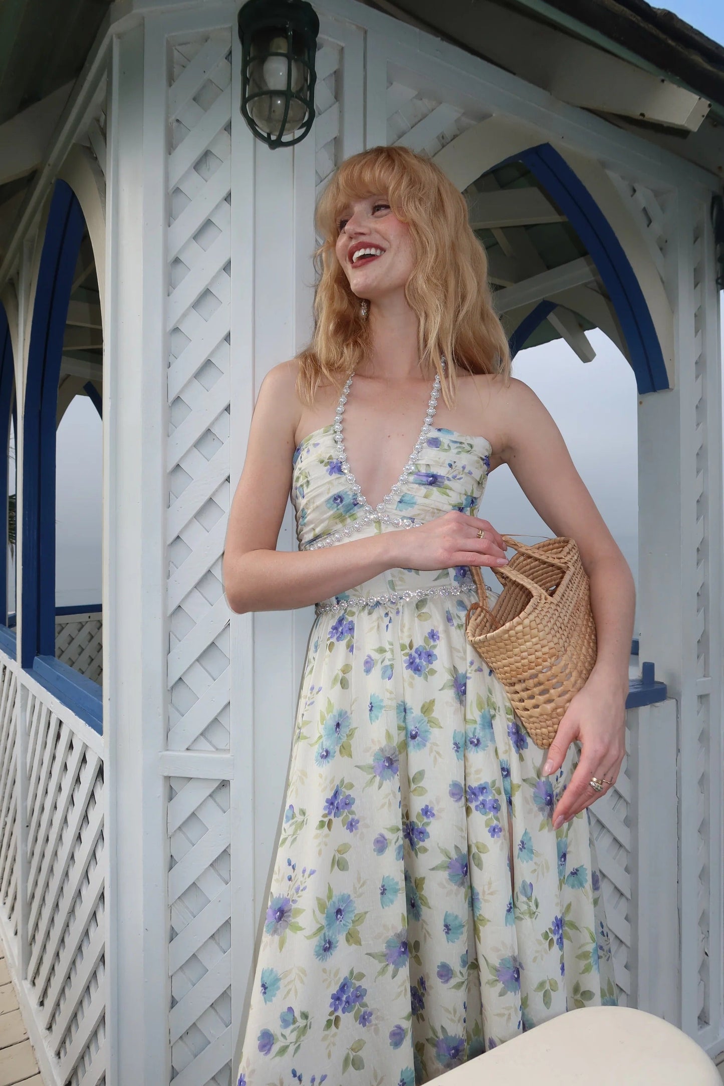 Women's Wedding Guest Floral Halter Maxi Dress - product image 37