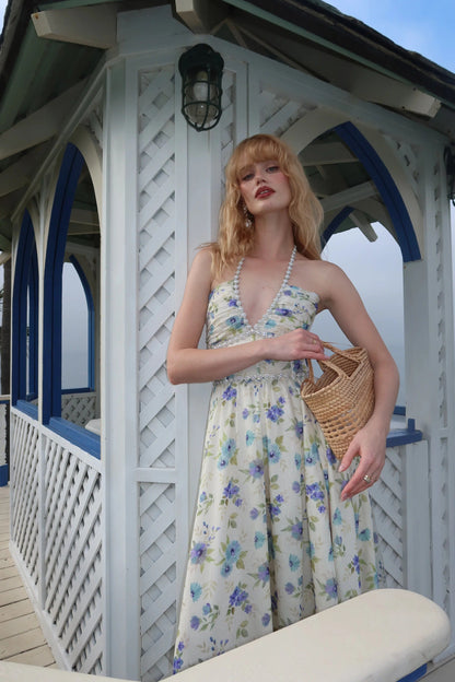 Women's Wedding Guest Floral Halter Maxi Dress - product image 40