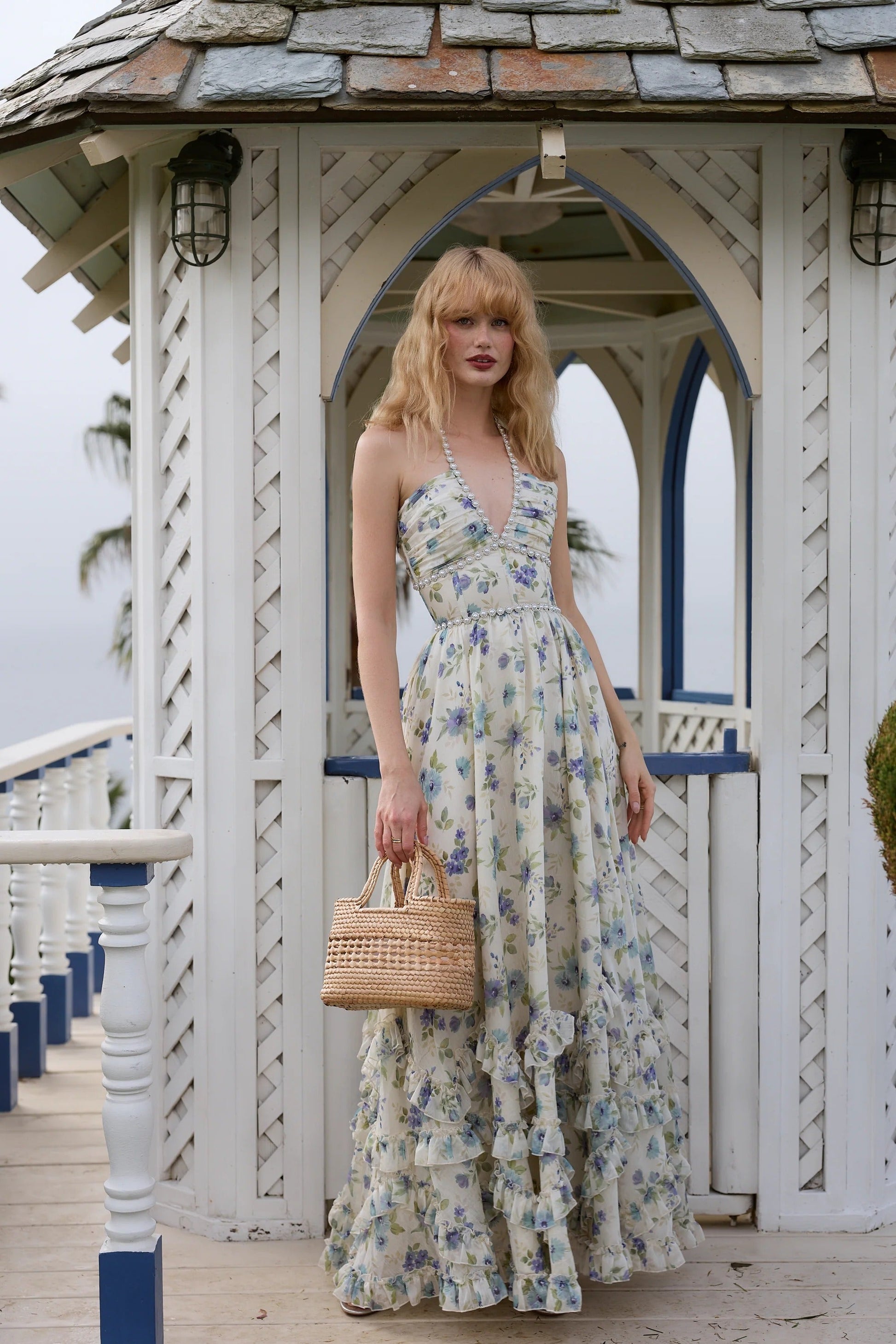 Women's Wedding Guest Floral Halter Maxi Dress - product image 41