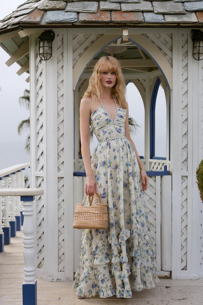 Women's Wedding Guest Floral Halter Maxi Dress - product image 41